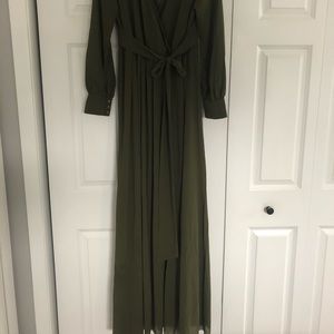 Baltic Born Army Green Chiffon Dress